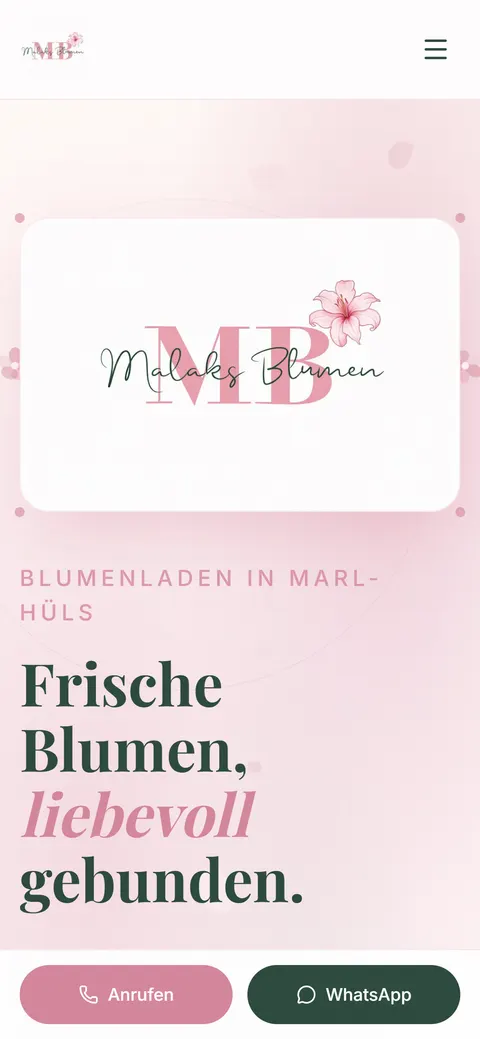 malaksblumen.com auf dem Handy